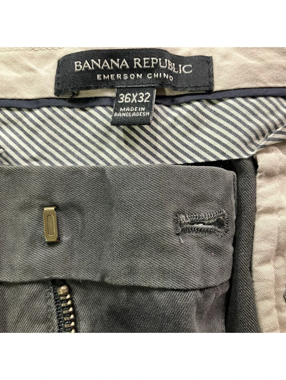 Banana Republic Emerson Straight Fit Chino Pants Men's Size 36x32 Gray Pants